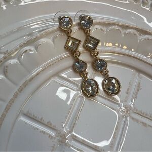 Saks Fifth Avenue Gold Crystal Drop Earrings